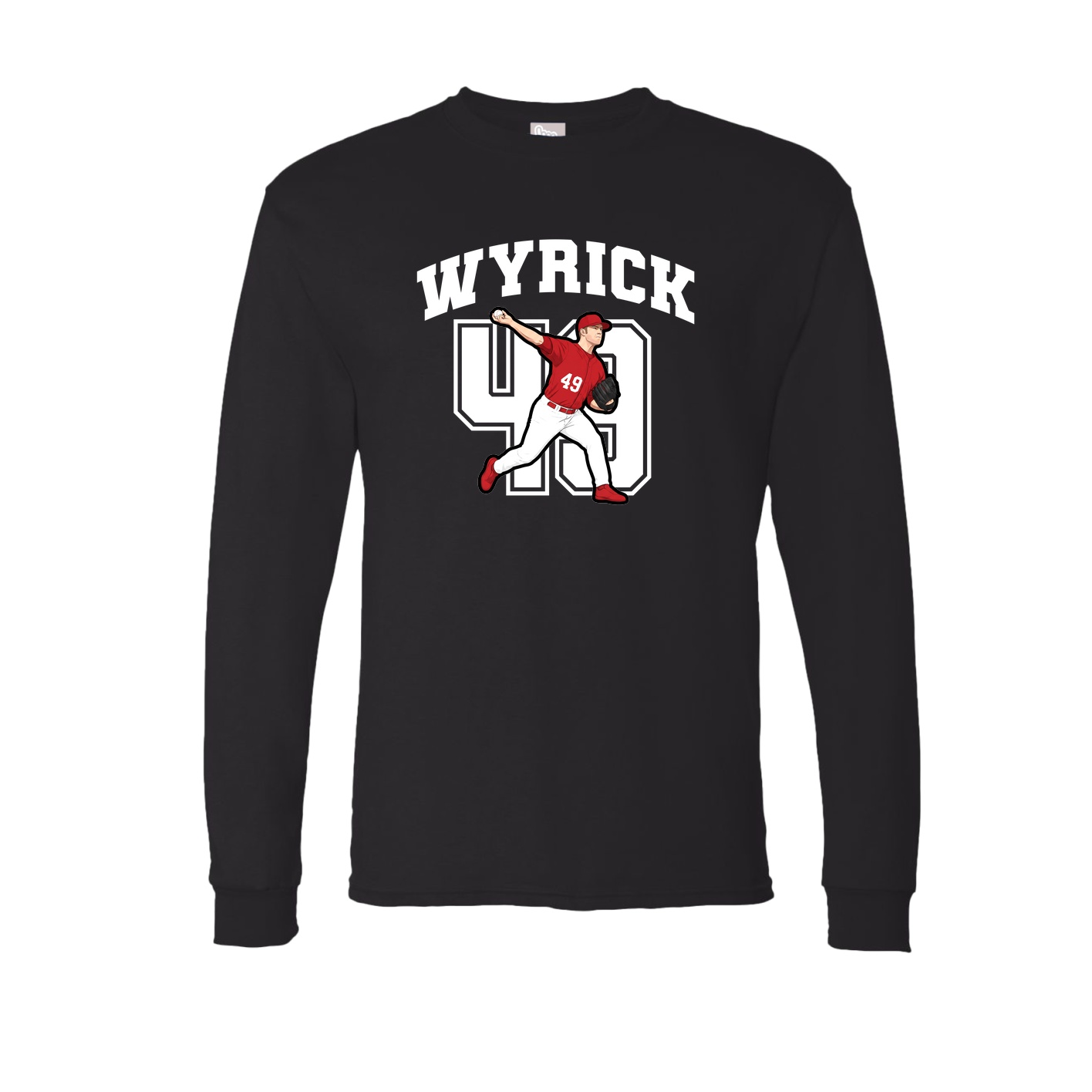 Long Sleeve Tee — Number in Black