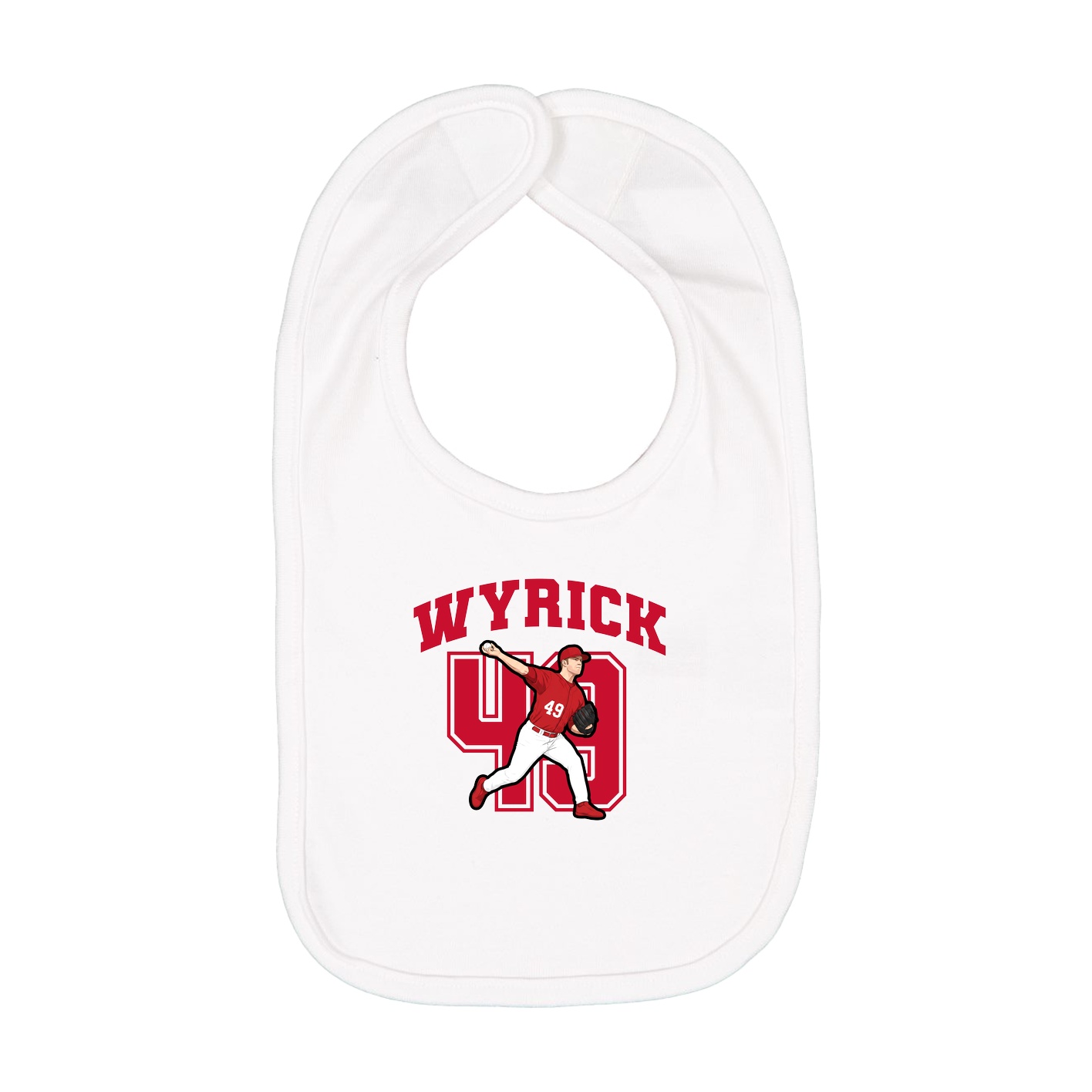 Infant Bib — Number in White