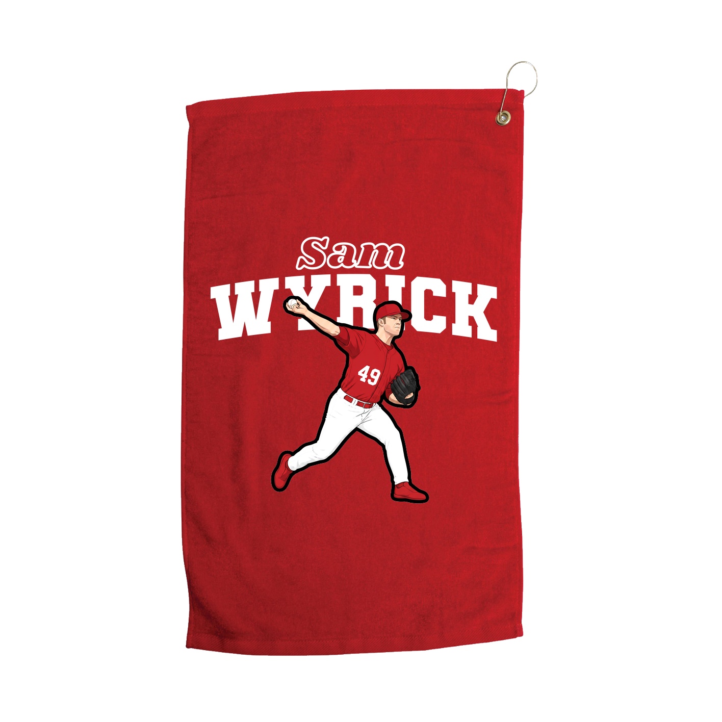 Golf Towel — Name Arch in Red