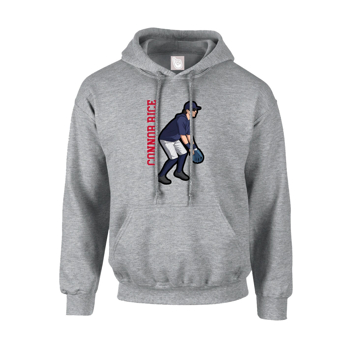 Youth Hoodie — Name Vertical in Grey