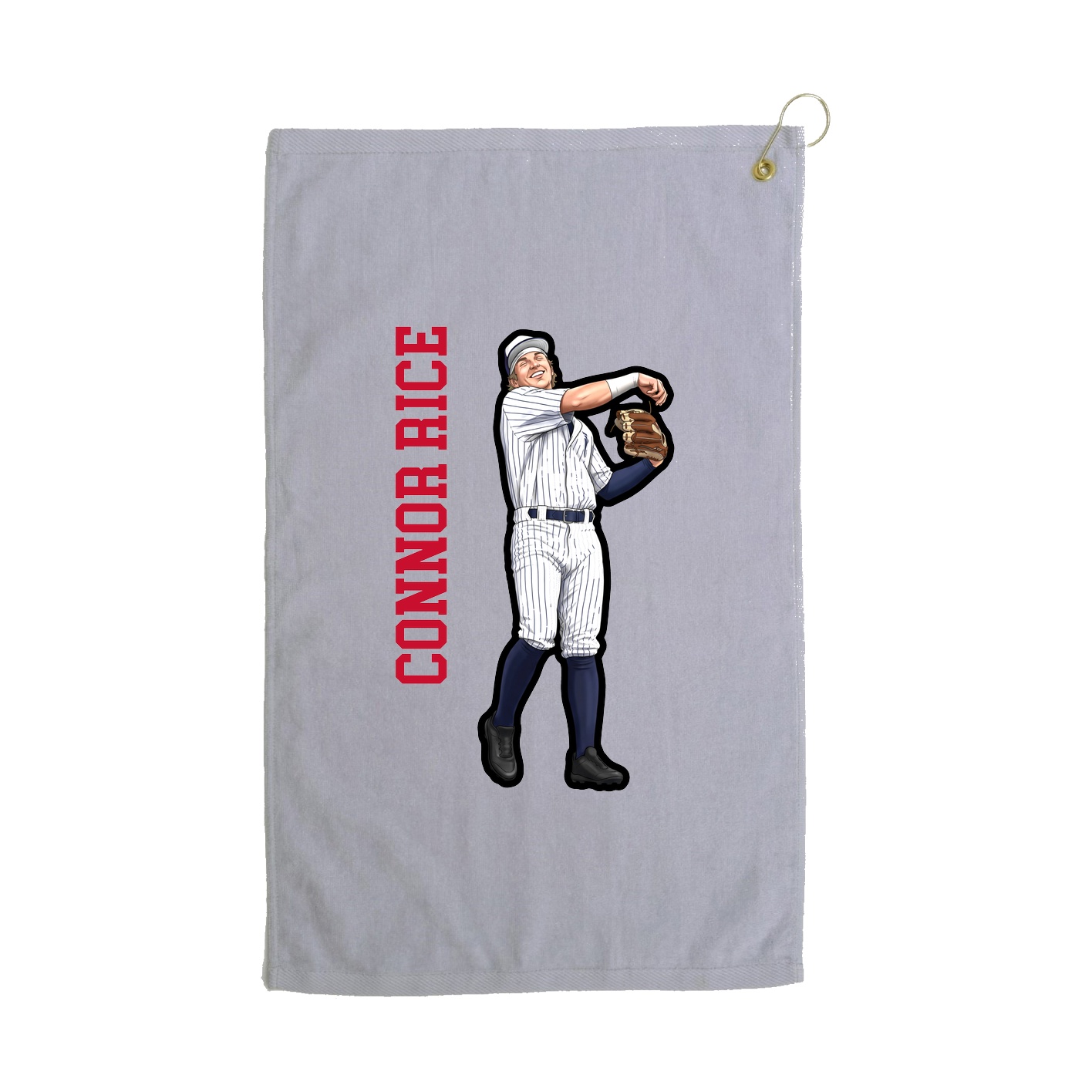 Golf Towel — Name Vertical in Grey