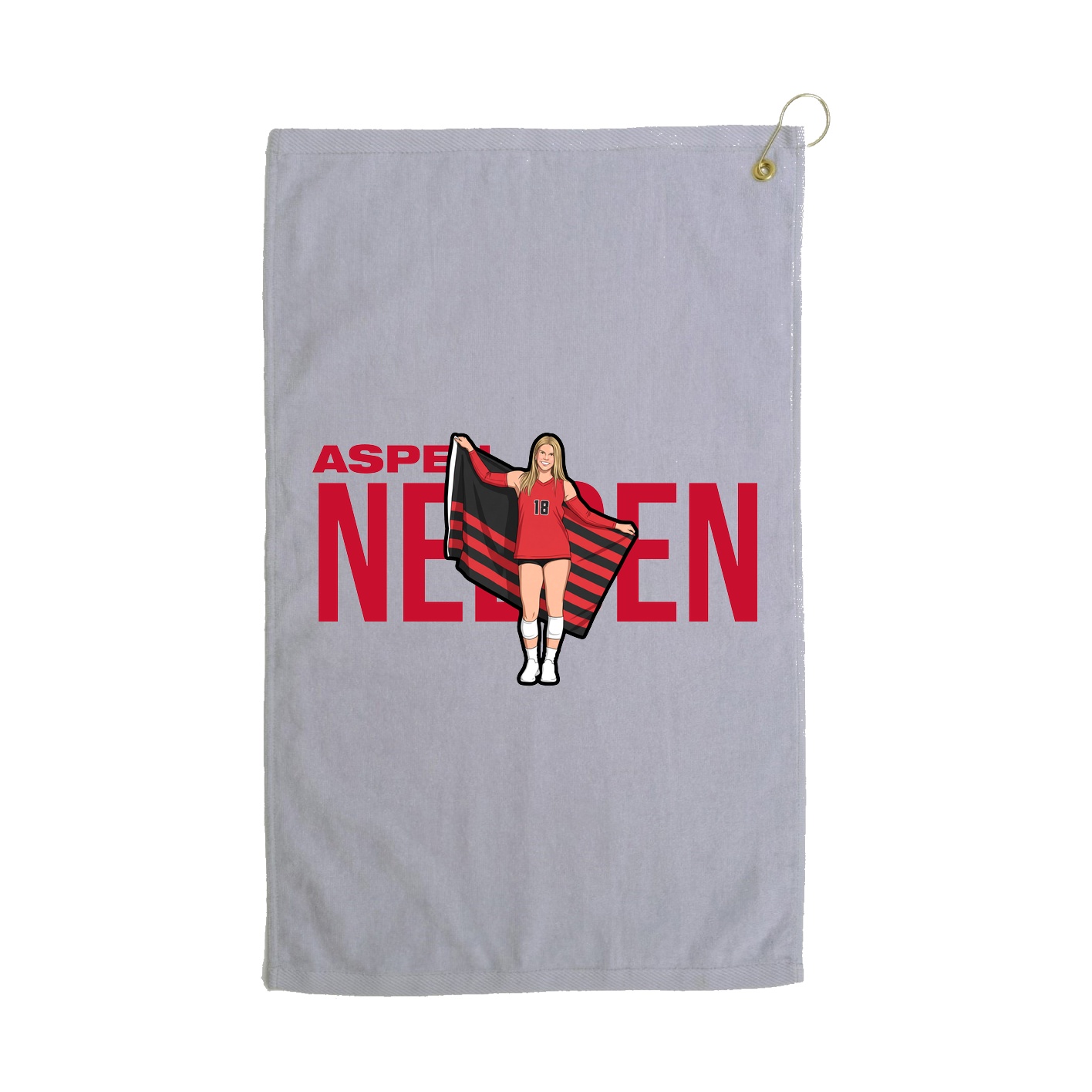 Golf Towel — Player Name in Grey