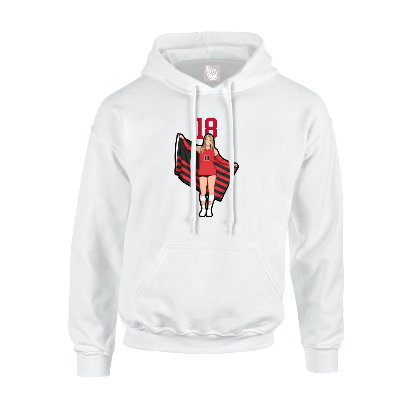 Hoodie — Number Top in White