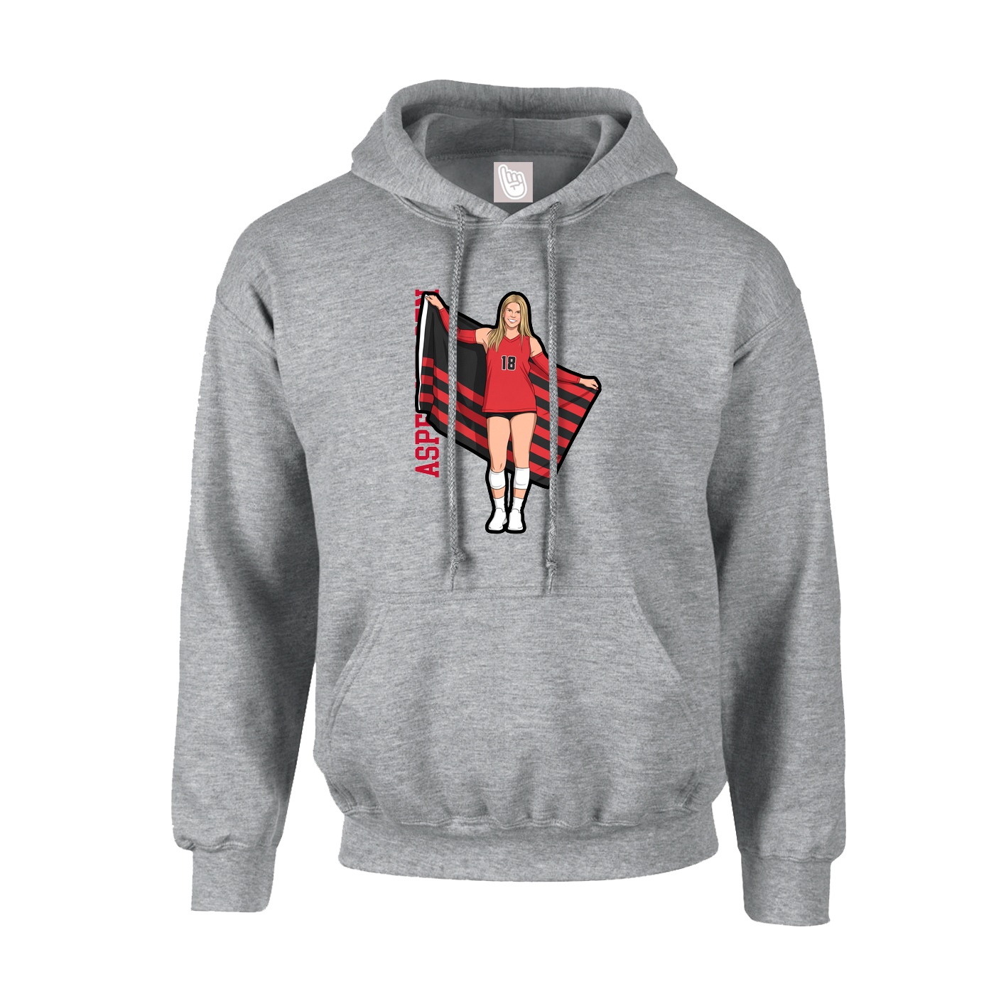 Youth Hoodie — Name Vertical in Grey