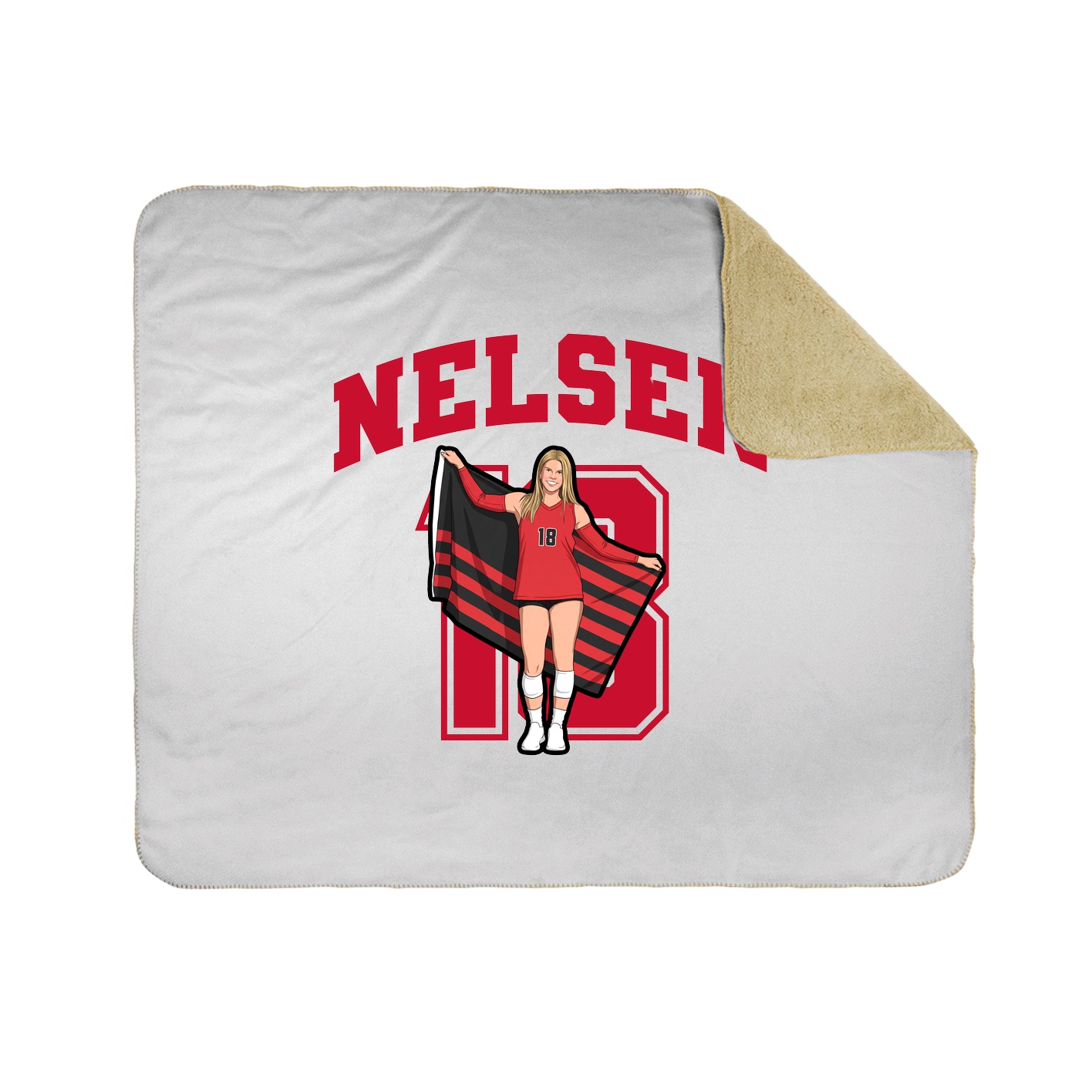 Throw Blanket — Number in White