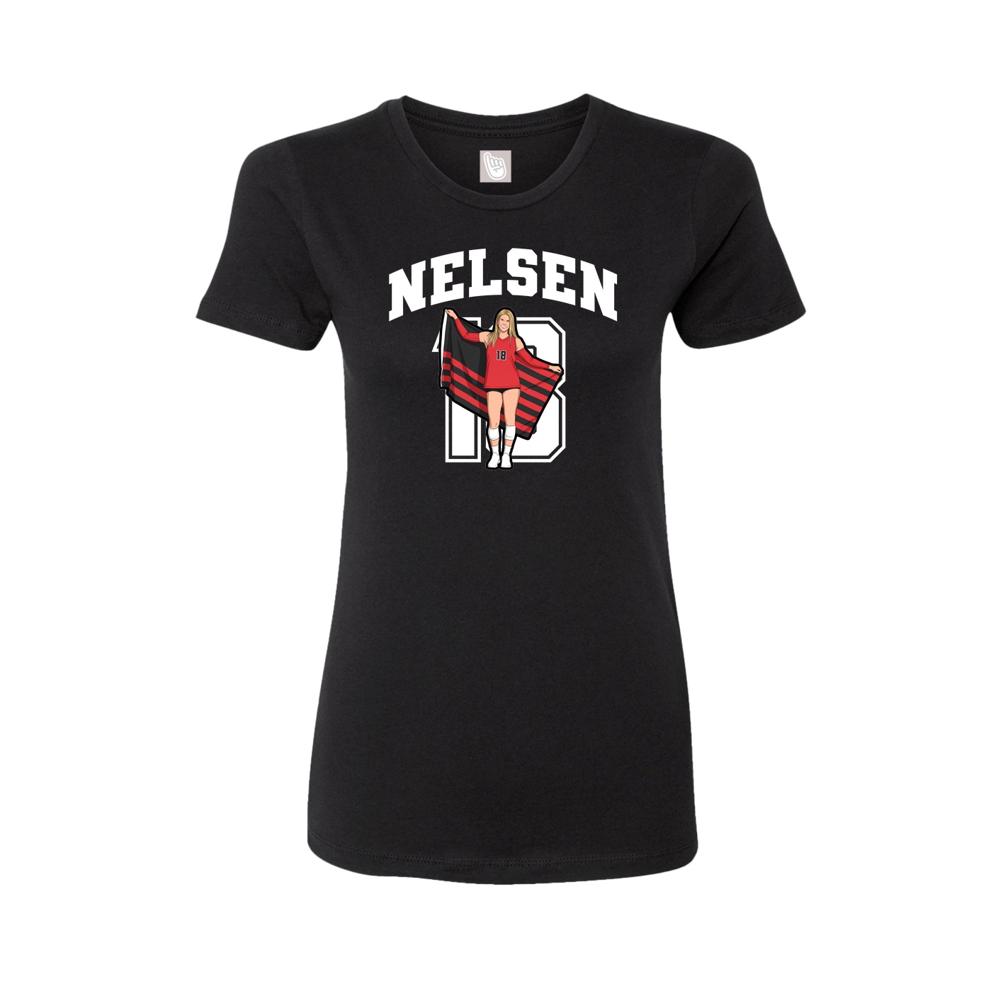 Fitted Women's Tee — Number in Black