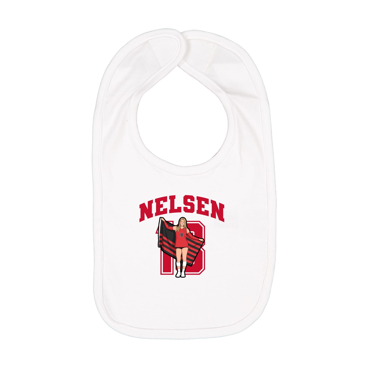 Infant Bib — Number in White
