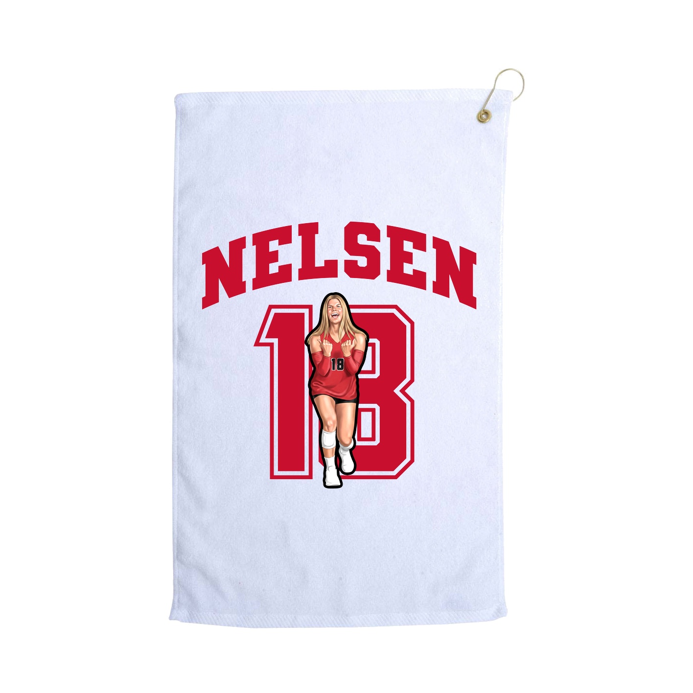 Golf Towel — Number in White