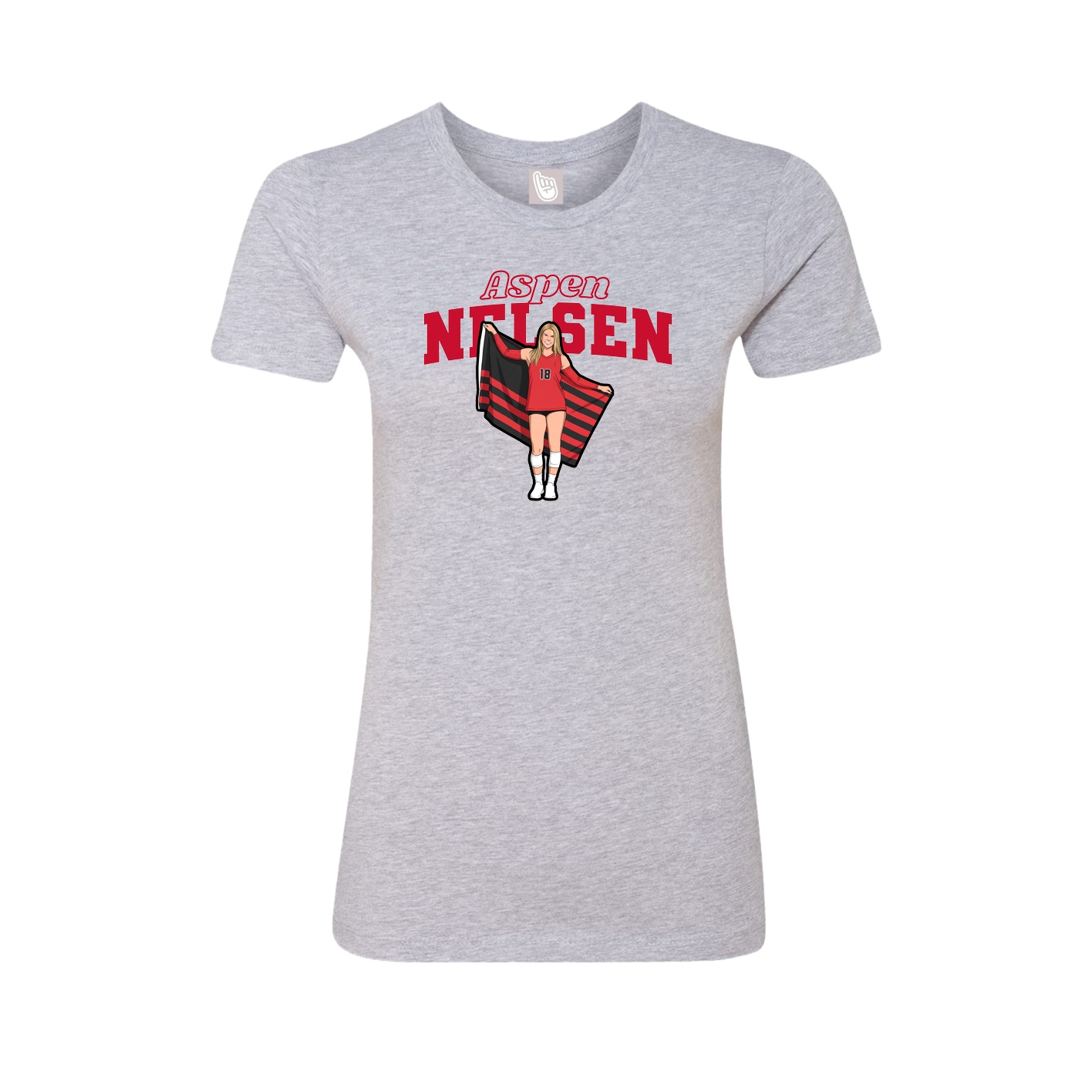 Fitted Women's Tee — Name Arch in Grey