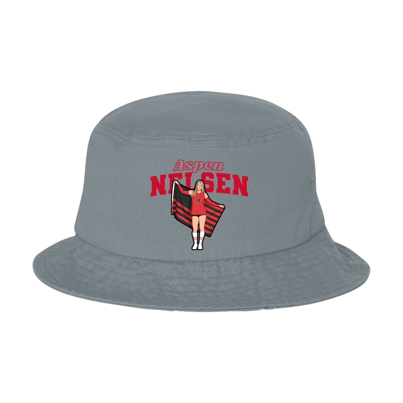 Bucket Cap — Name Arch in Grey
