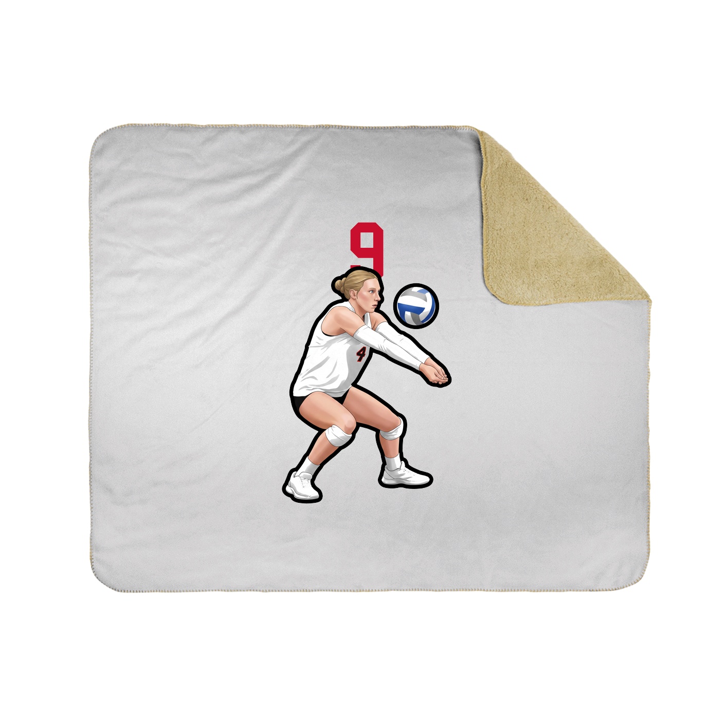 Throw Blanket — Number Top in White
