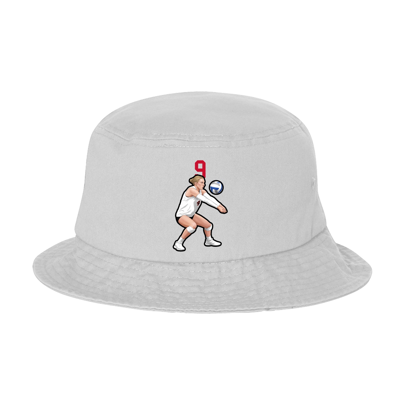 Bucket Cap — Number Top in White