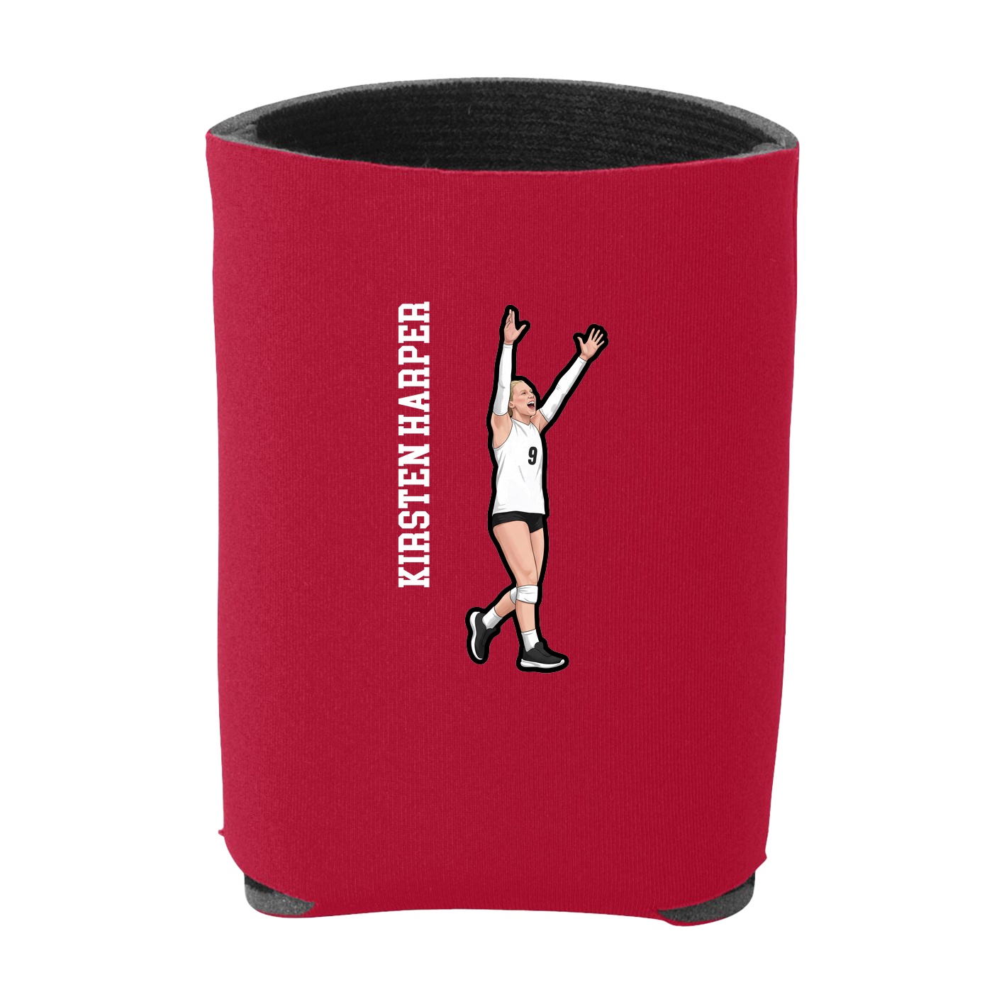 Can Holder — Name Vertical in Red