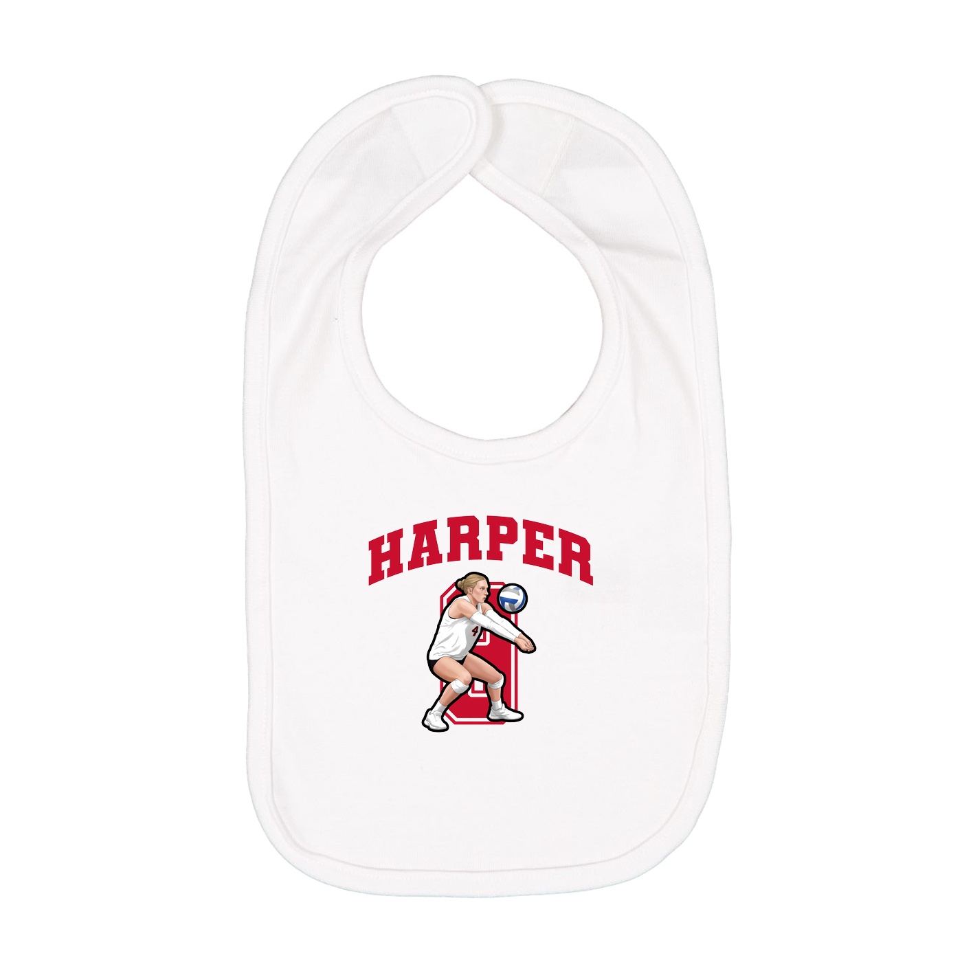 Infant Bib — Number in White