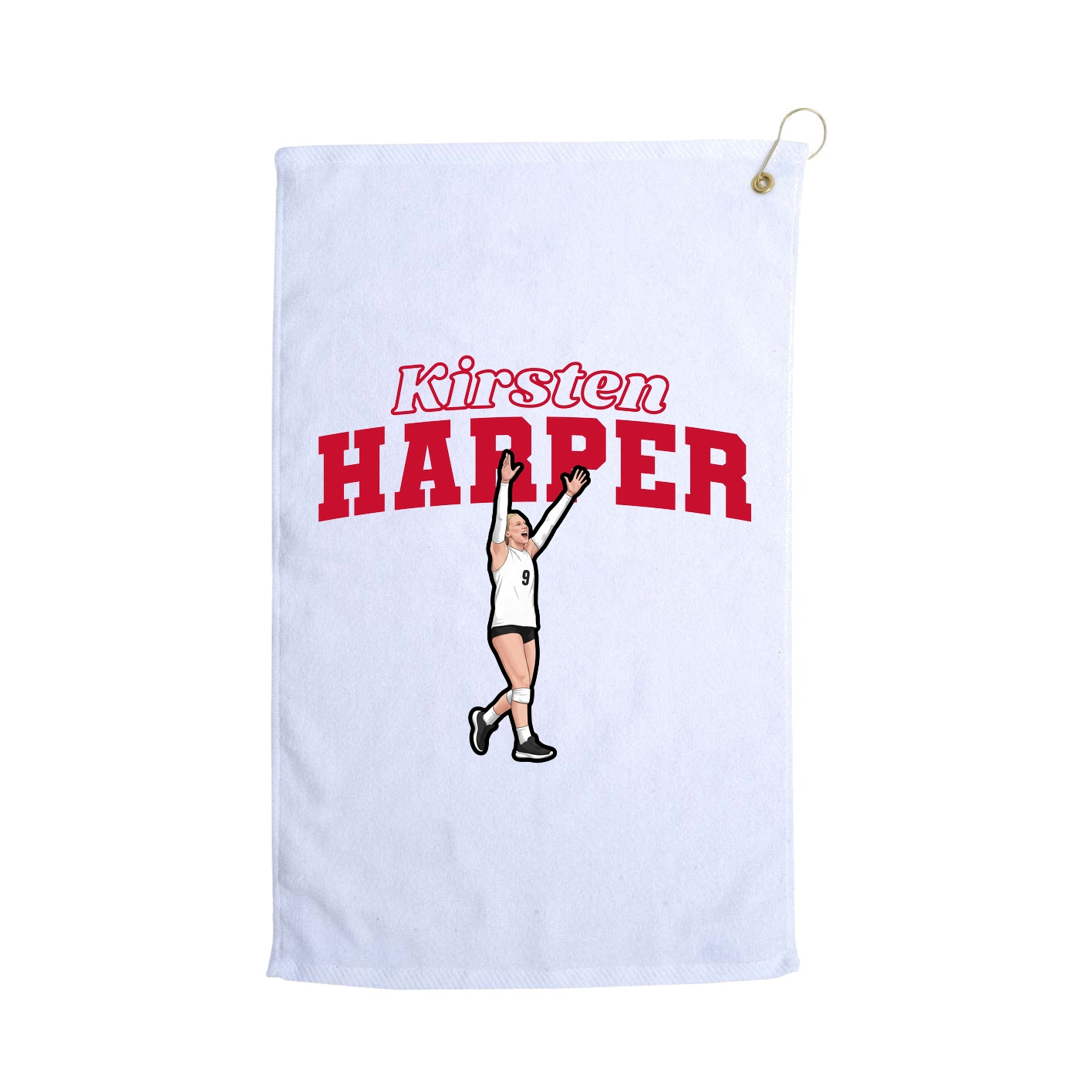 Golf Towel — Name Arch in White