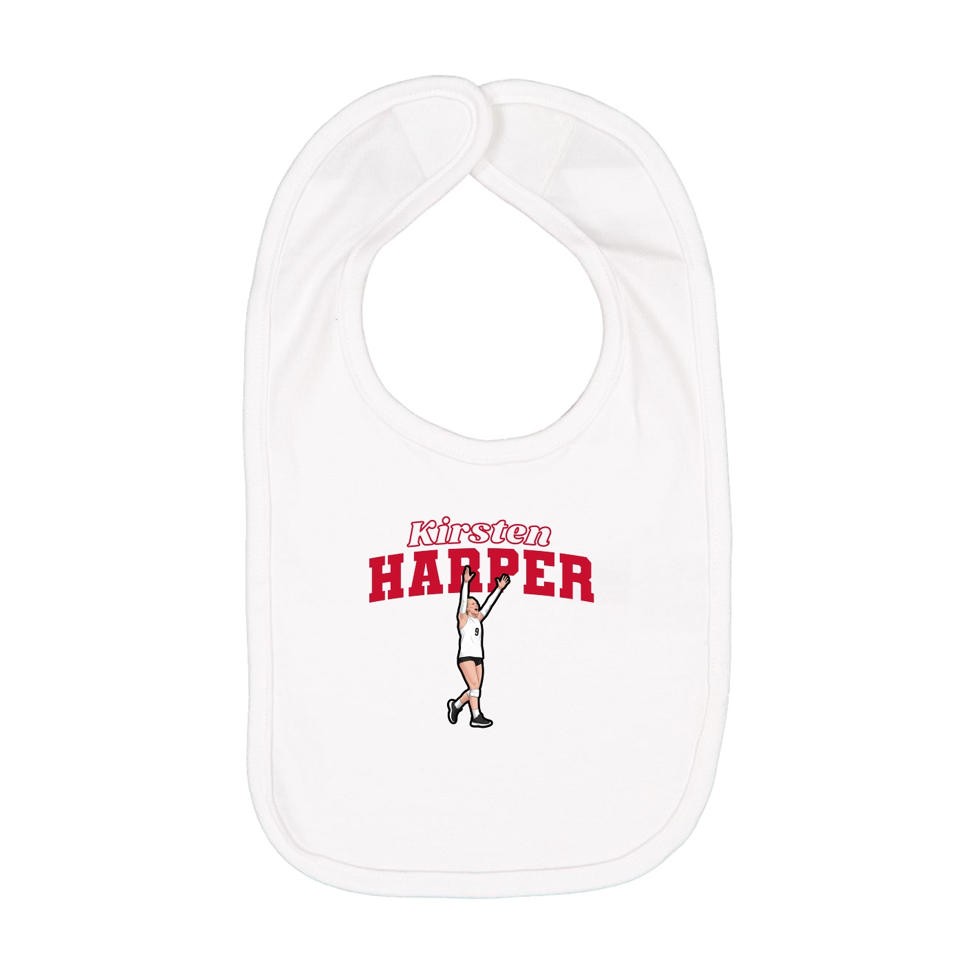 Infant Bib — Name Arch in White