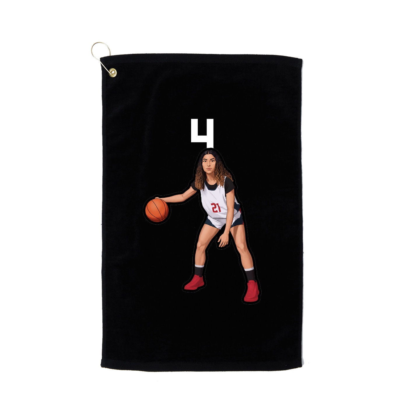 Golf Towel — Number Top in Black