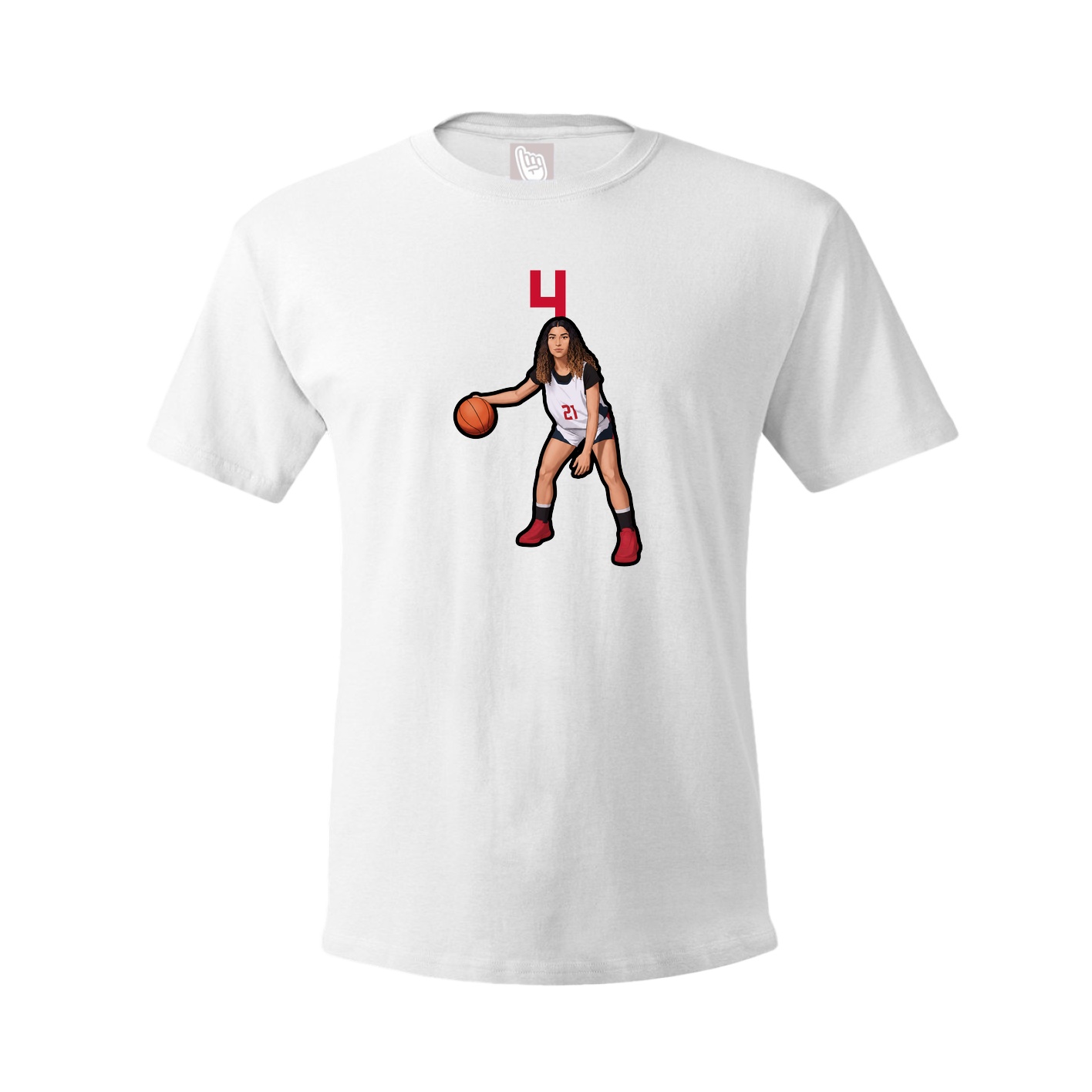 Youth Tee — Number Top in White