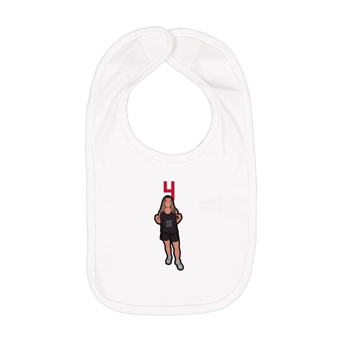 Infant Bib — Number Top in White