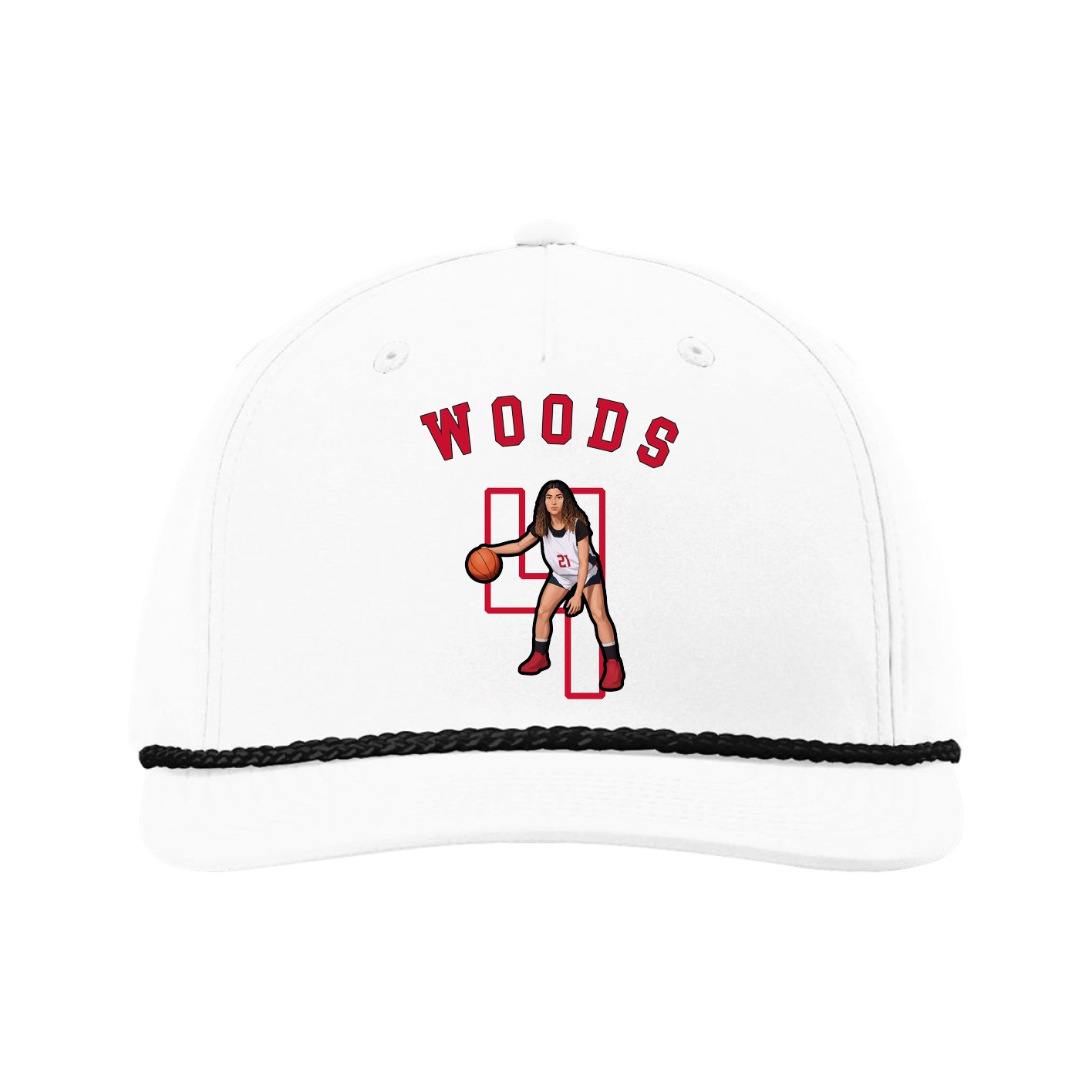 Five-Panel Classic Rope Cap — Shirsey Arch in White
