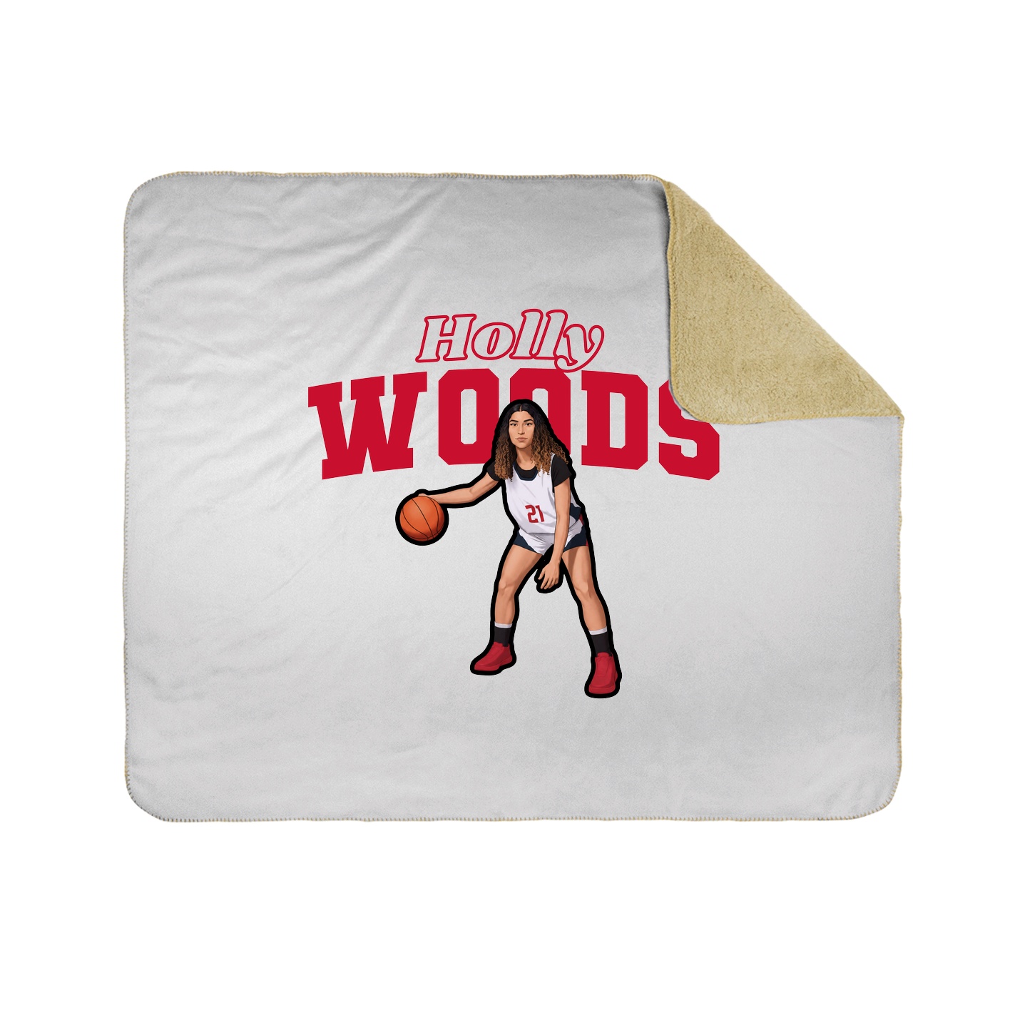 Throw Blanket — Name Arch in White