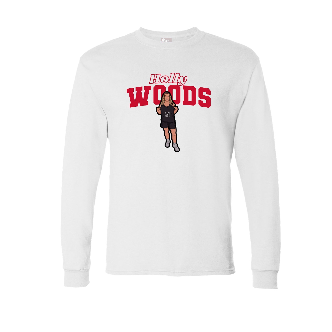 Long Sleeve Tee — Name Arch in White