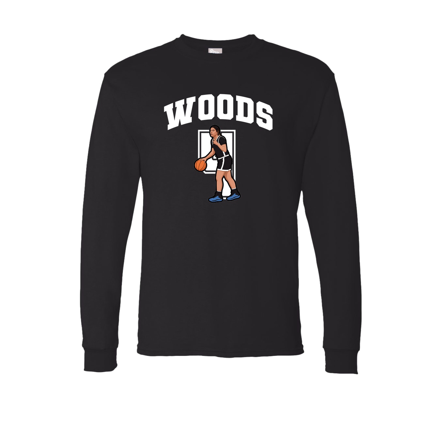 Long Sleeve Tee — Number in Black