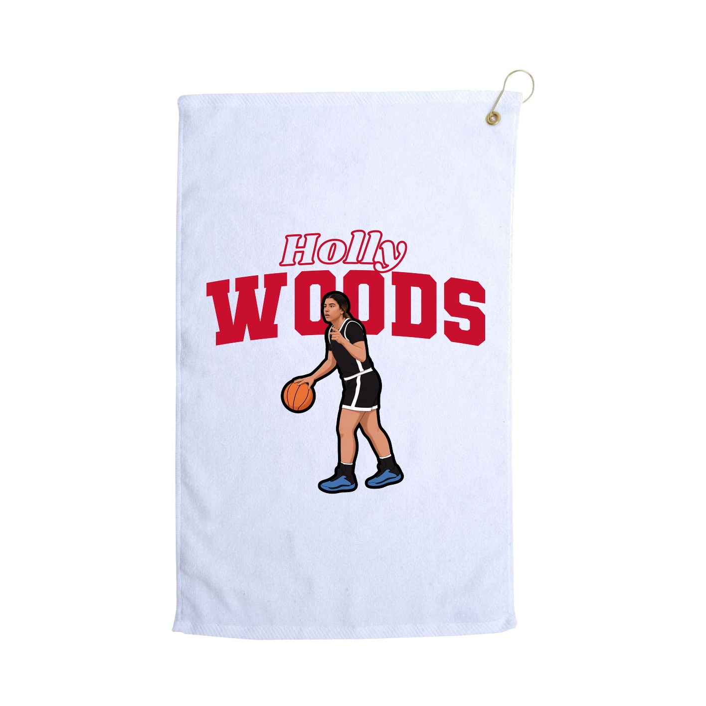 Golf Towel — Name Arch in White
