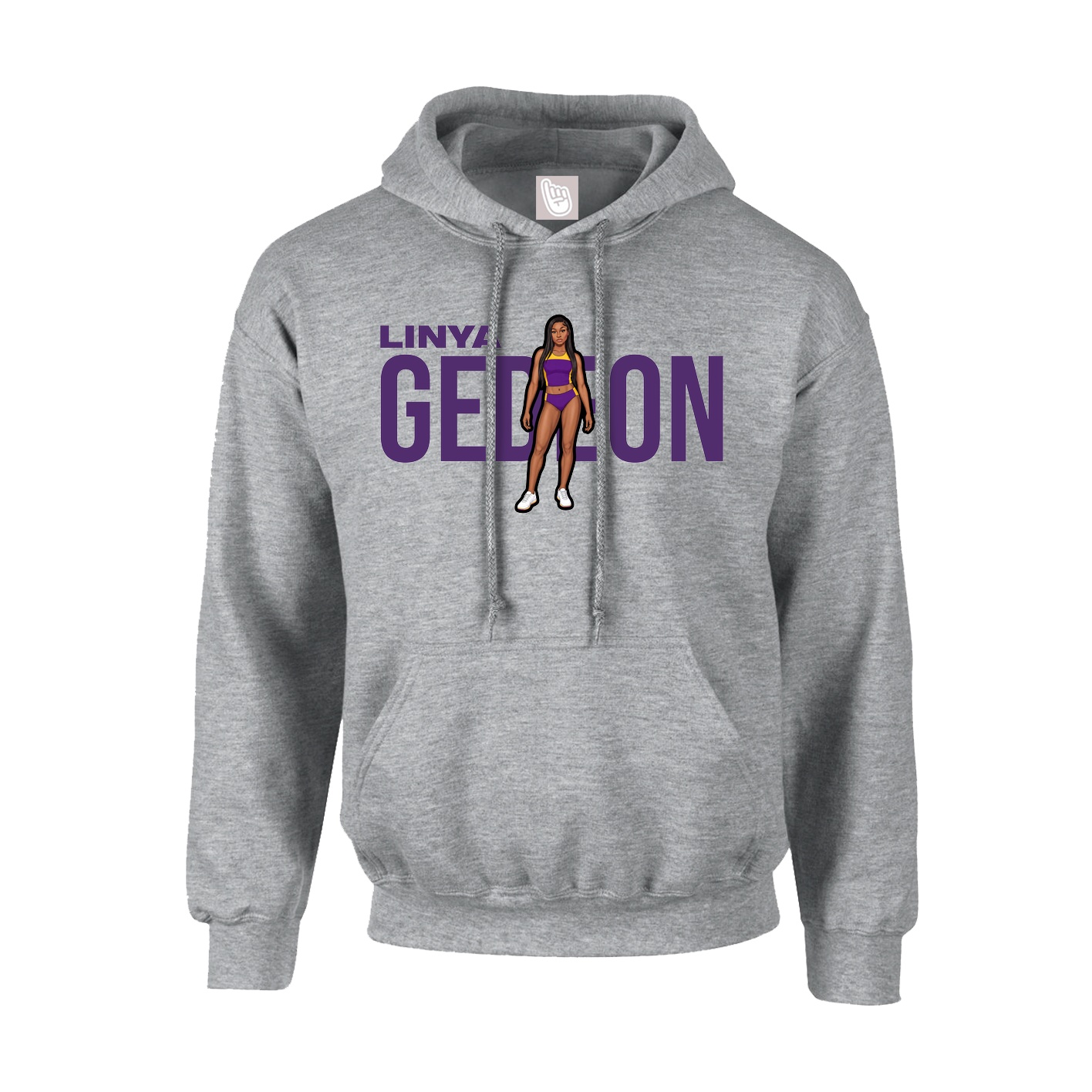 Youth Hoodie — Player Name in Grey