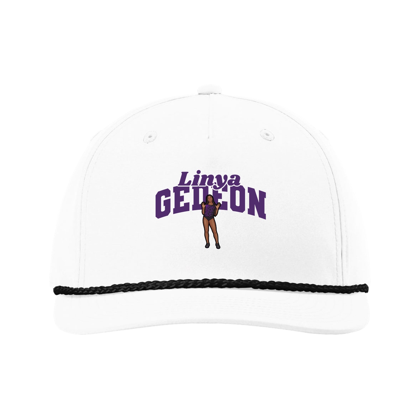 Five-Panel Classic Rope Cap — Signature Arch in White