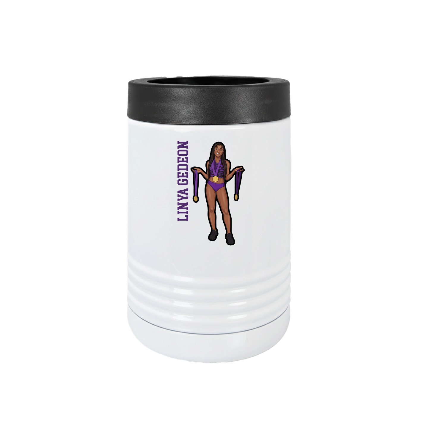 Beverage Holder — Name Vertical in White