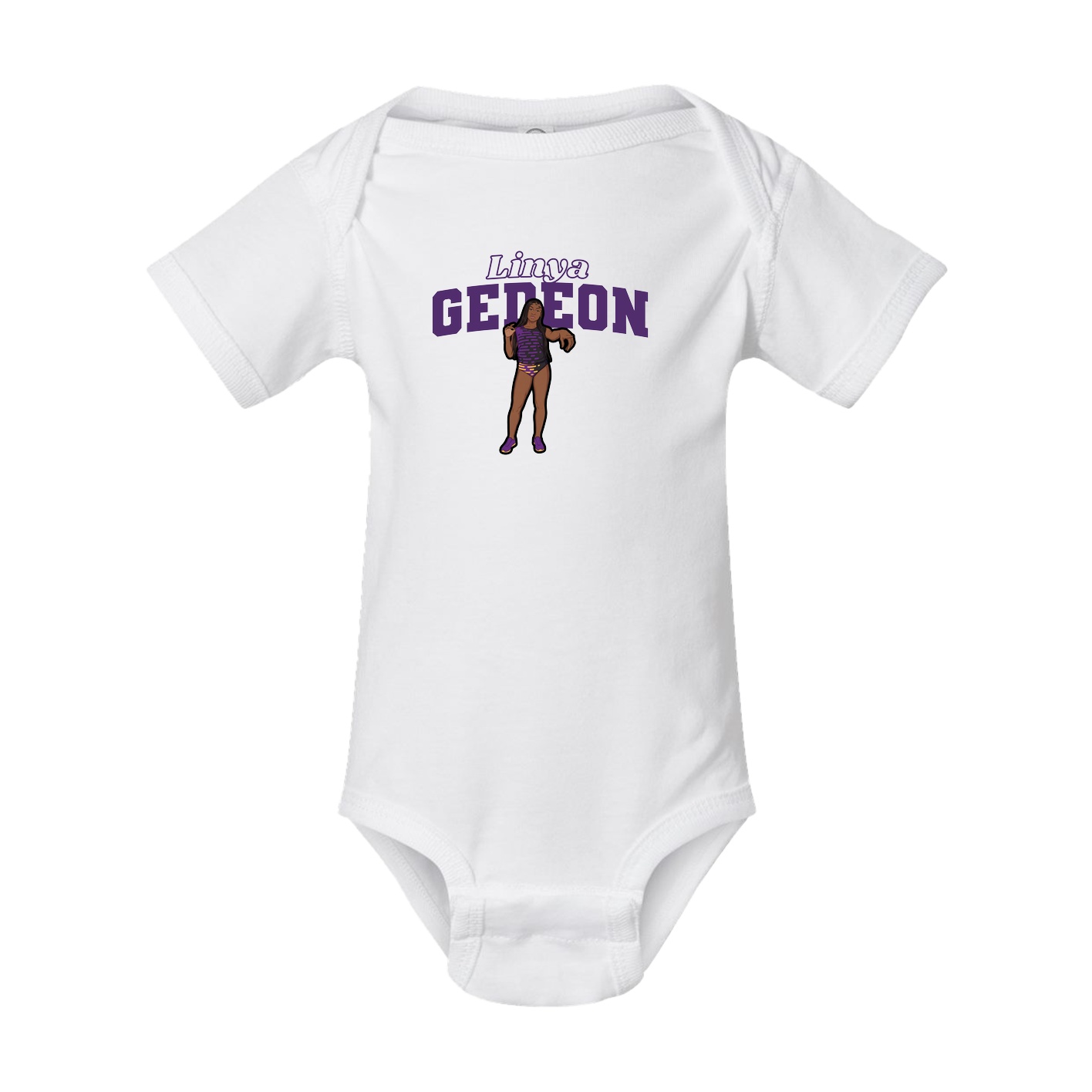 Baby Onesie — Name Arch in White