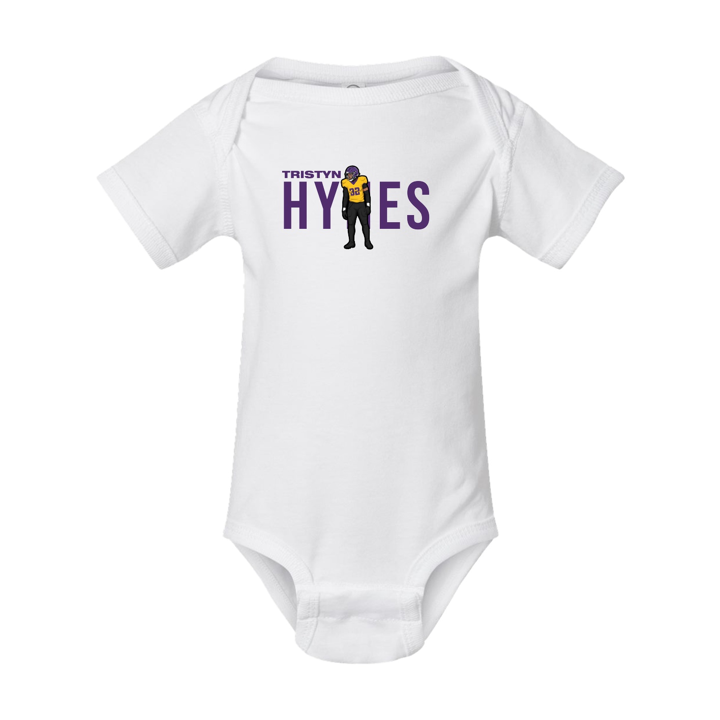 Baby Onesie — Player Name in White