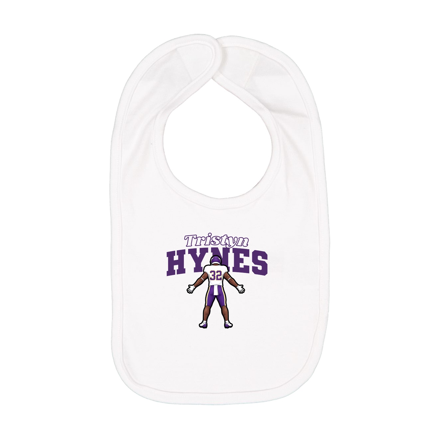 Infant Bib — Name Arch in White