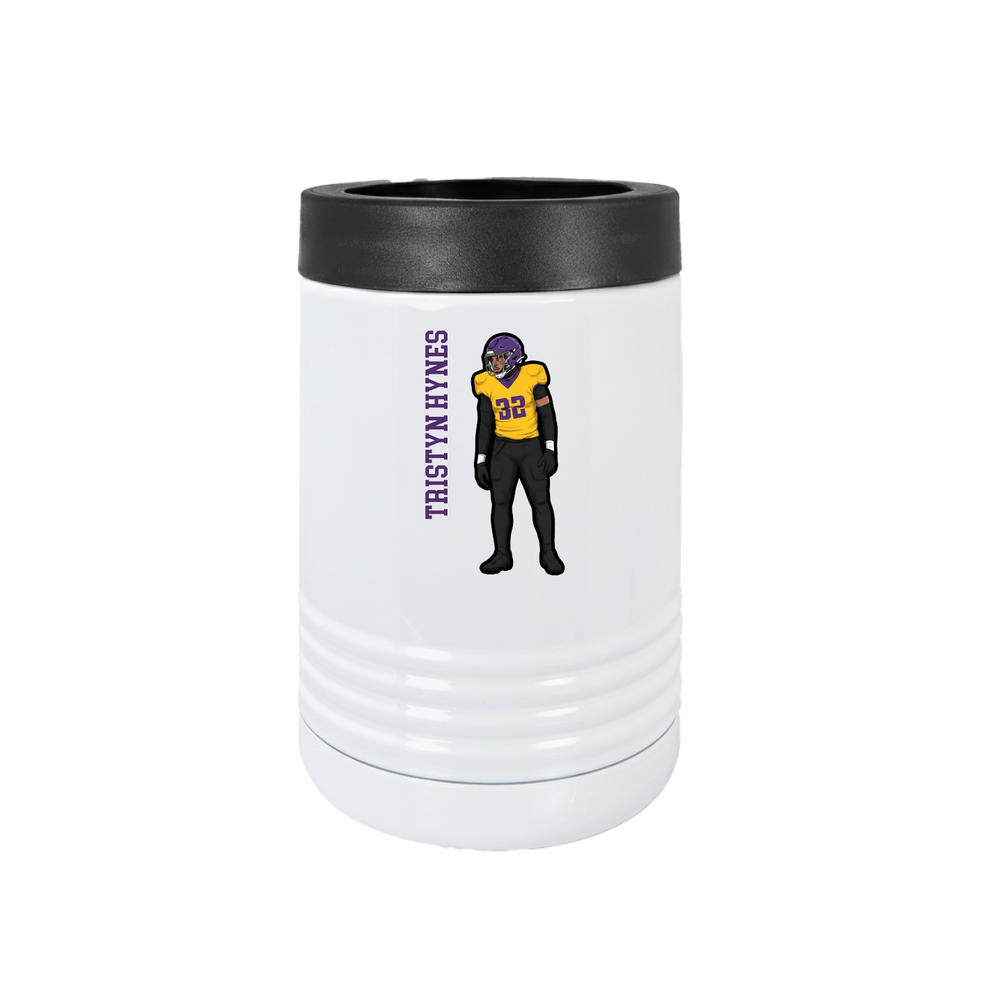 Beverage Holder — Name Vertical in White
