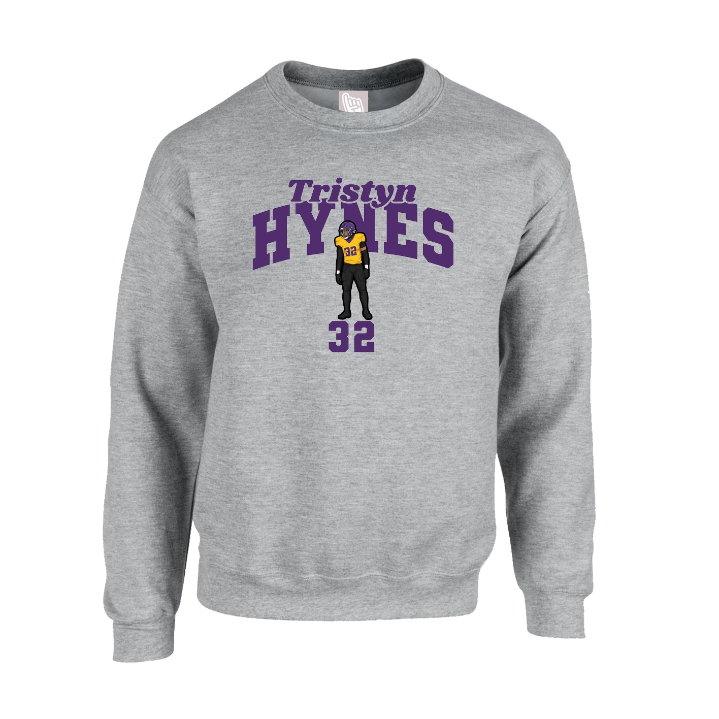 Fleece Crew — Signature Arch in Grey