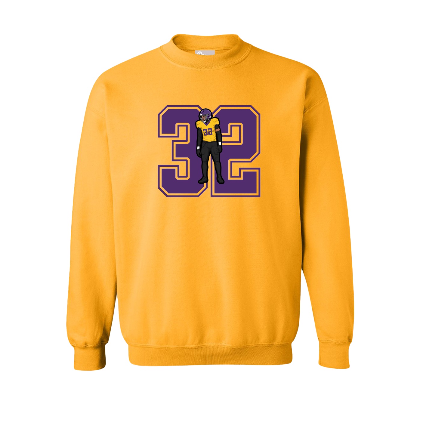 Fleece Crew — Number in Gold