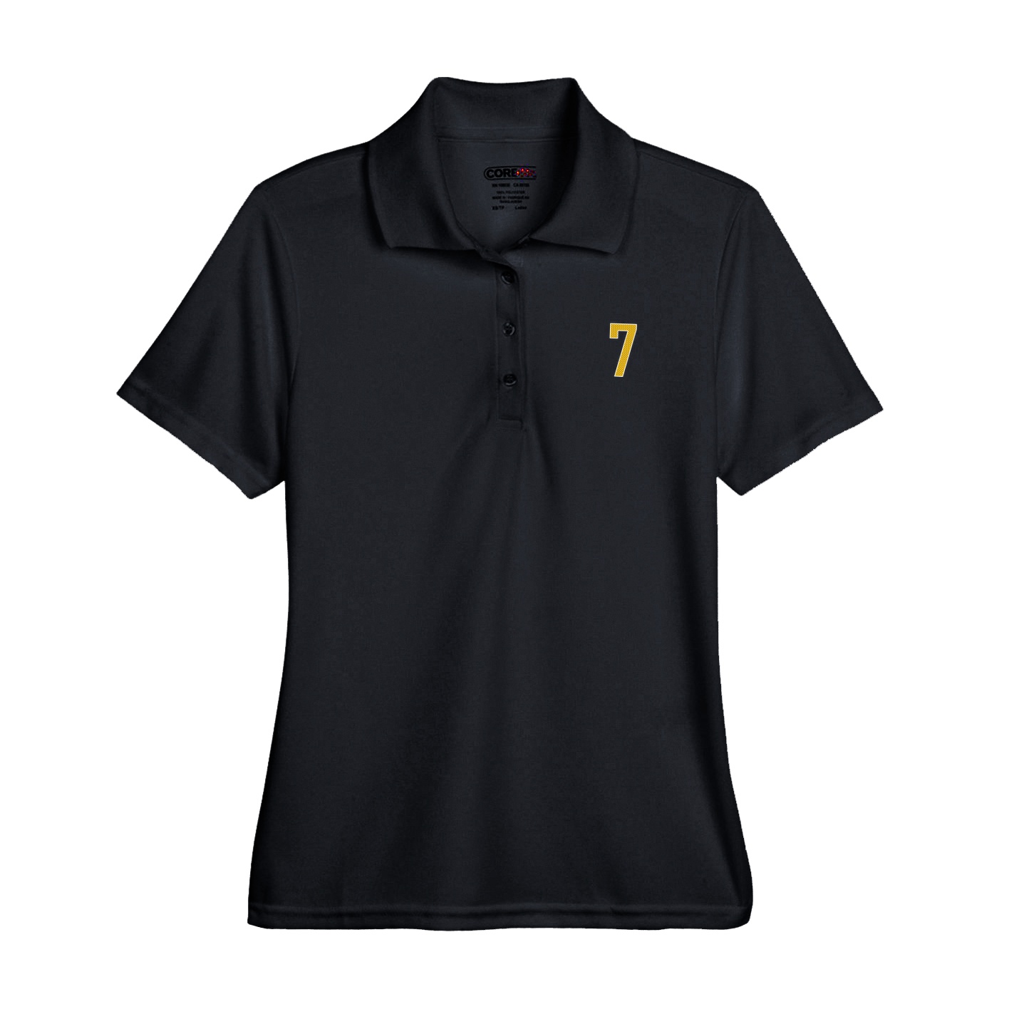 Womens Performance Polo — Front Shirsy in Black