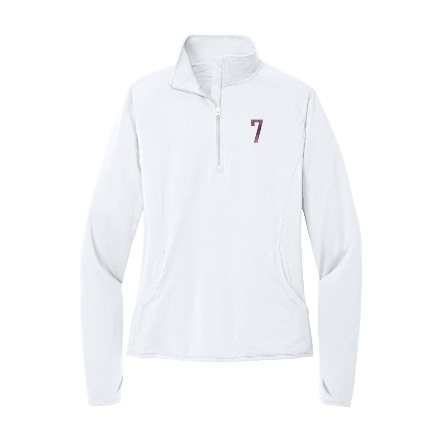 Women's Q-Zip Pullover — Front Shirsy in White