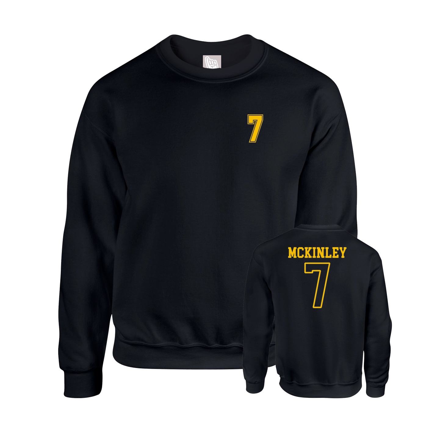 Fleece Crew — Chest Back in Black
