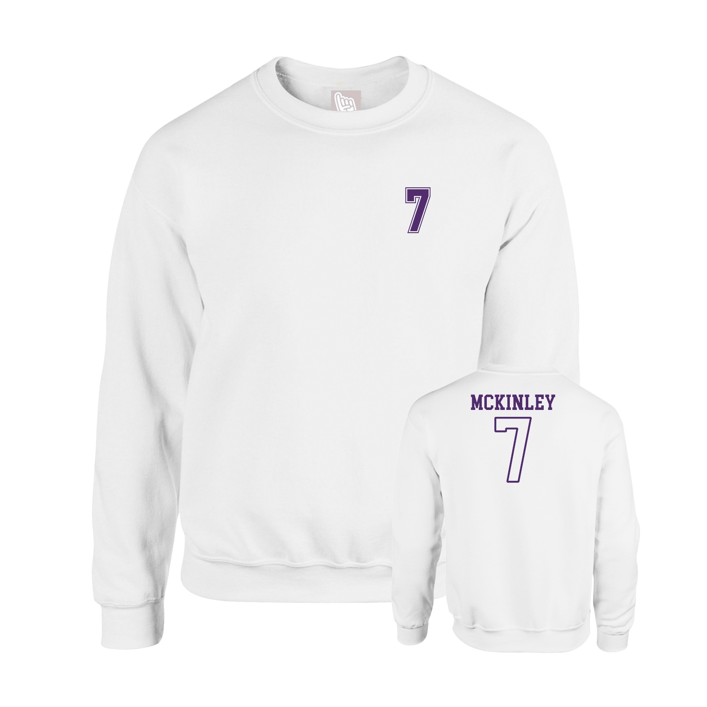 Fleece Crew — Chest Back in White