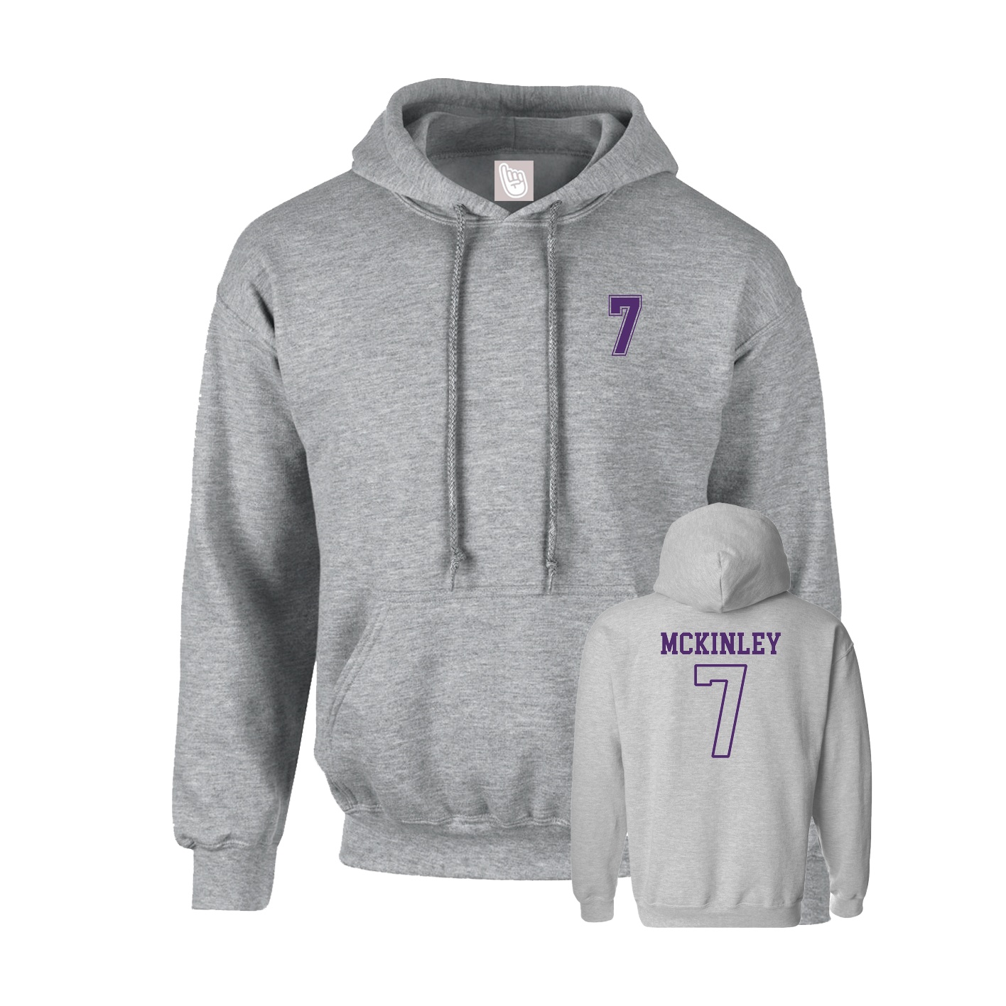 Youth Hoodie — Chest Back in Grey