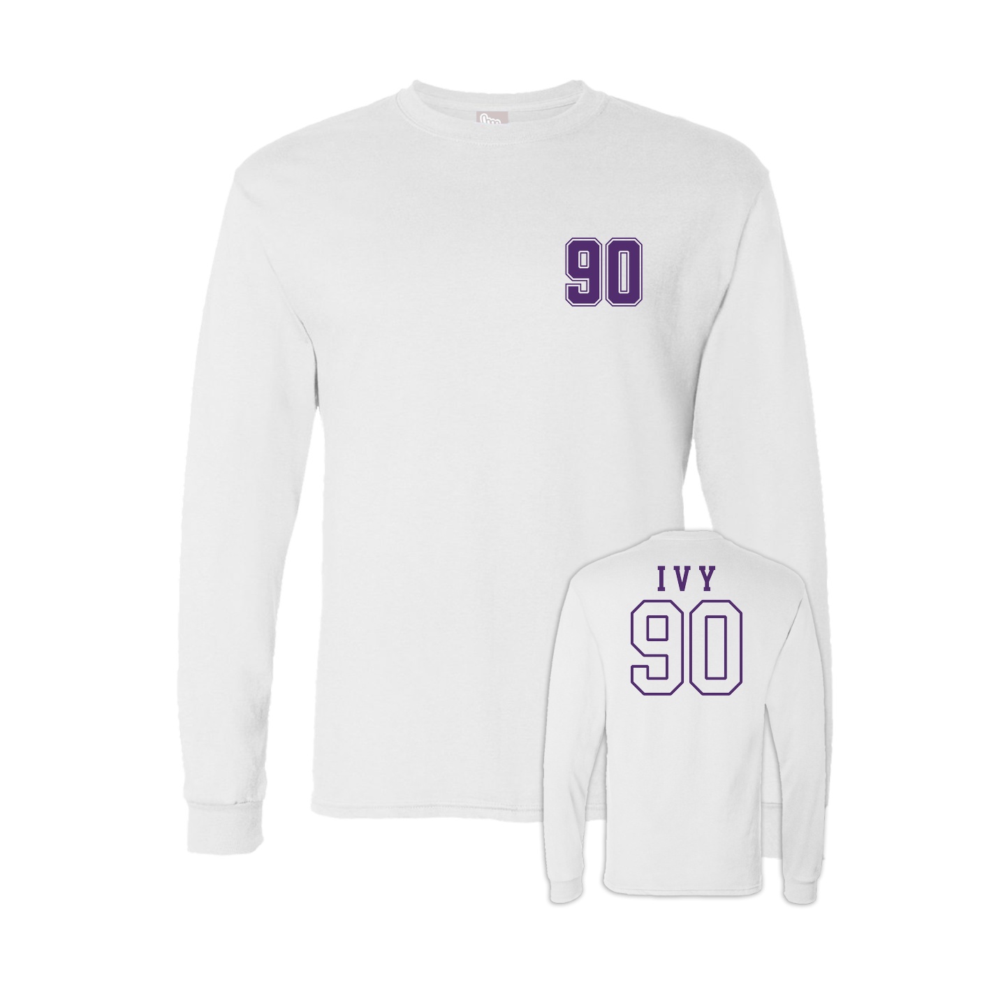 Long Sleeve Tee — Chest Back in White