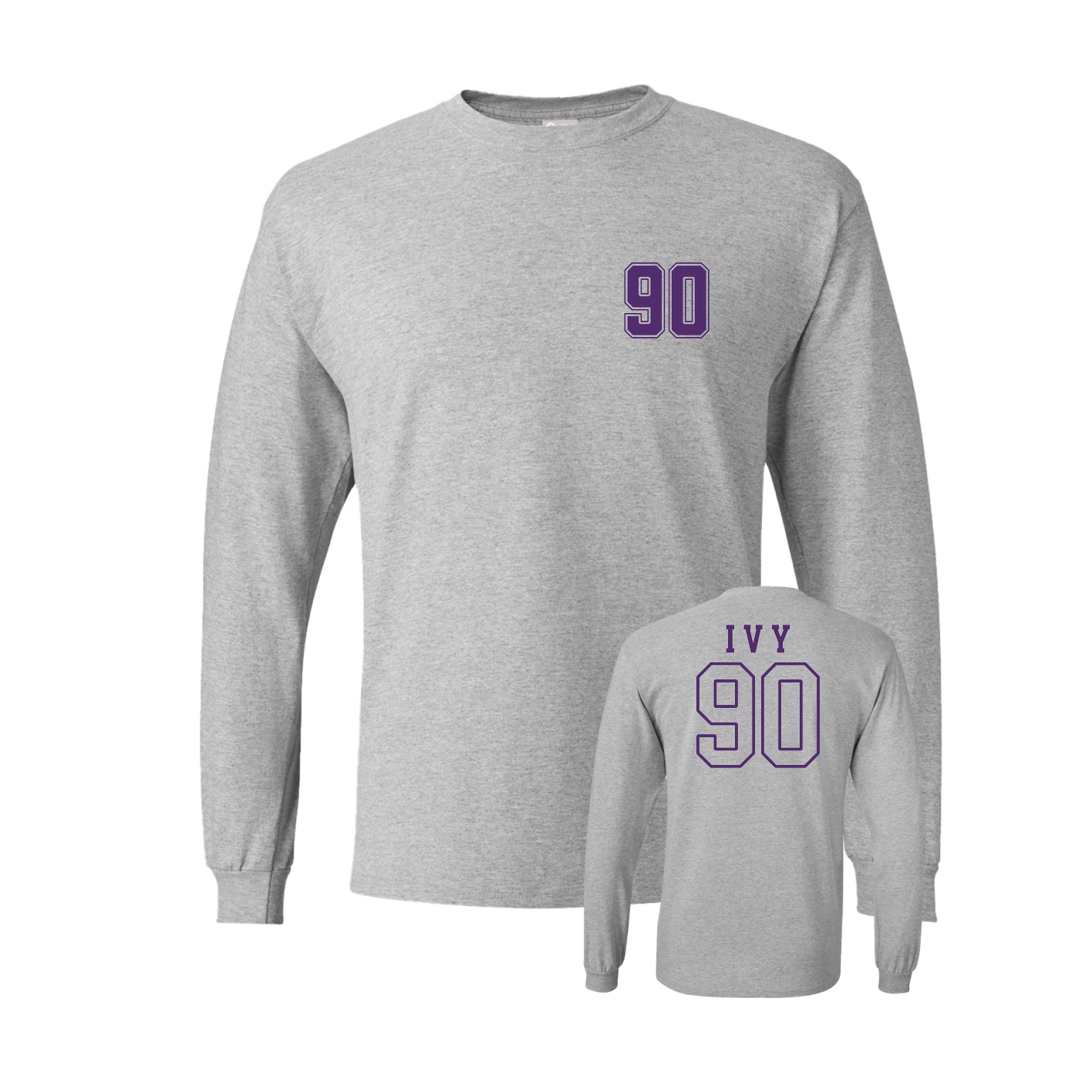 Long Sleeve Tee — Chest Back in Grey
