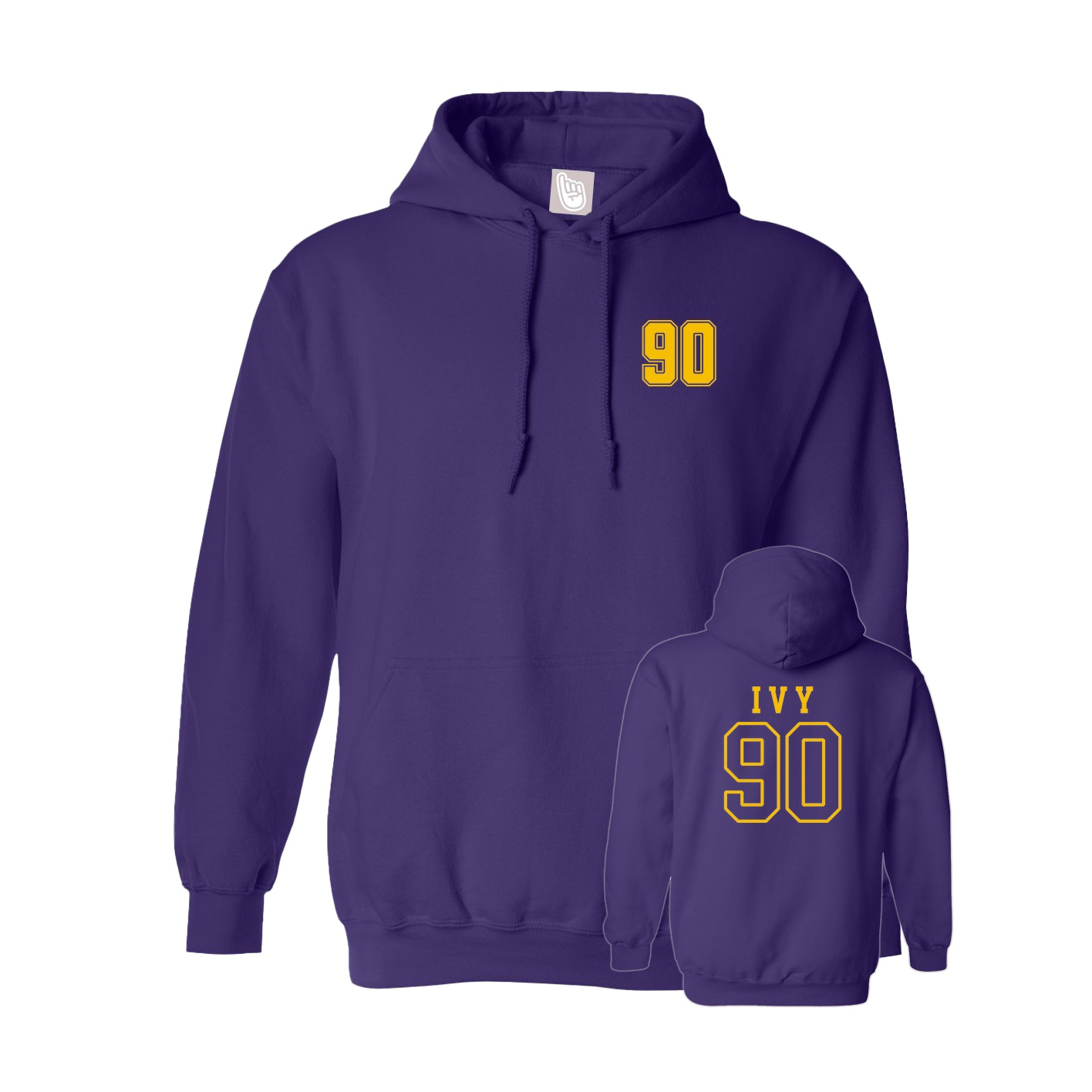 Hoodie — Chest Back in Purple