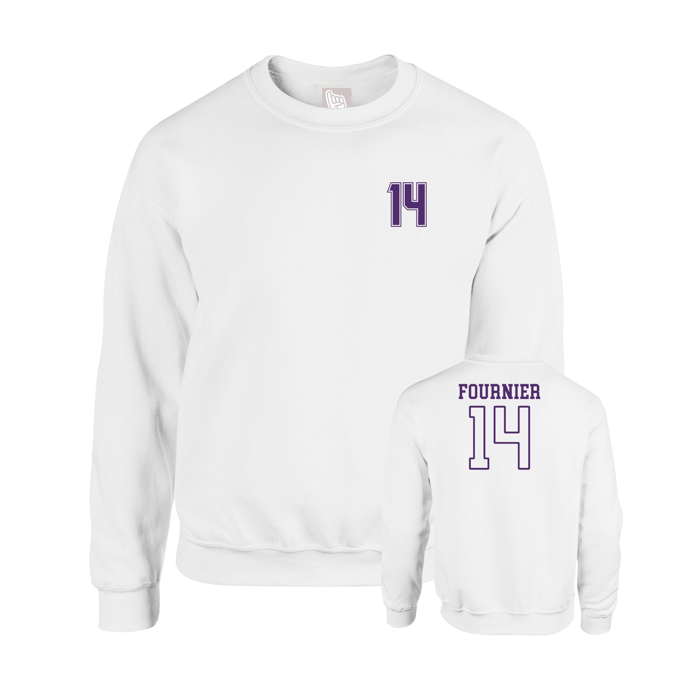 Fleece Crew — Chest Back in White