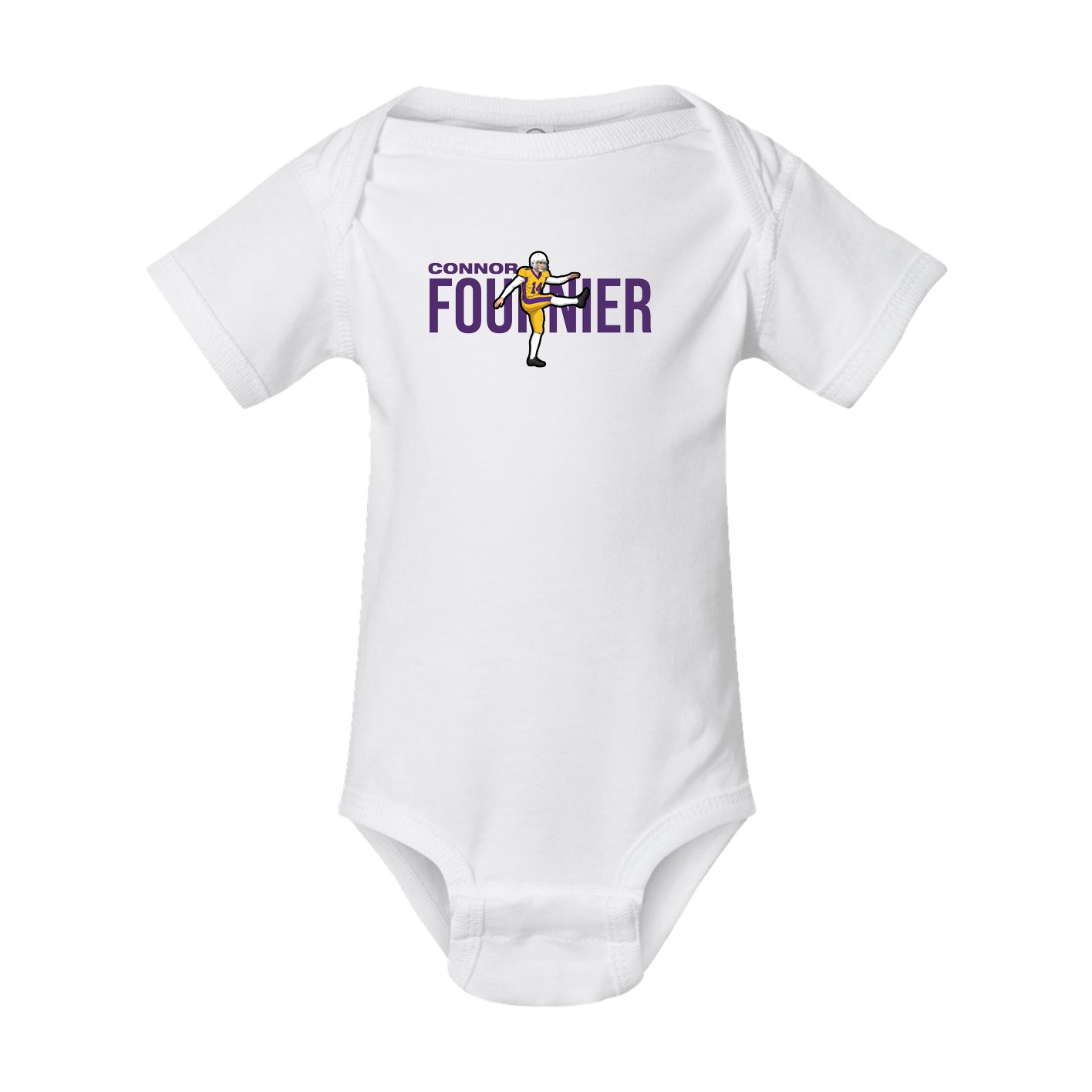 Baby Onesie — Player Name in White