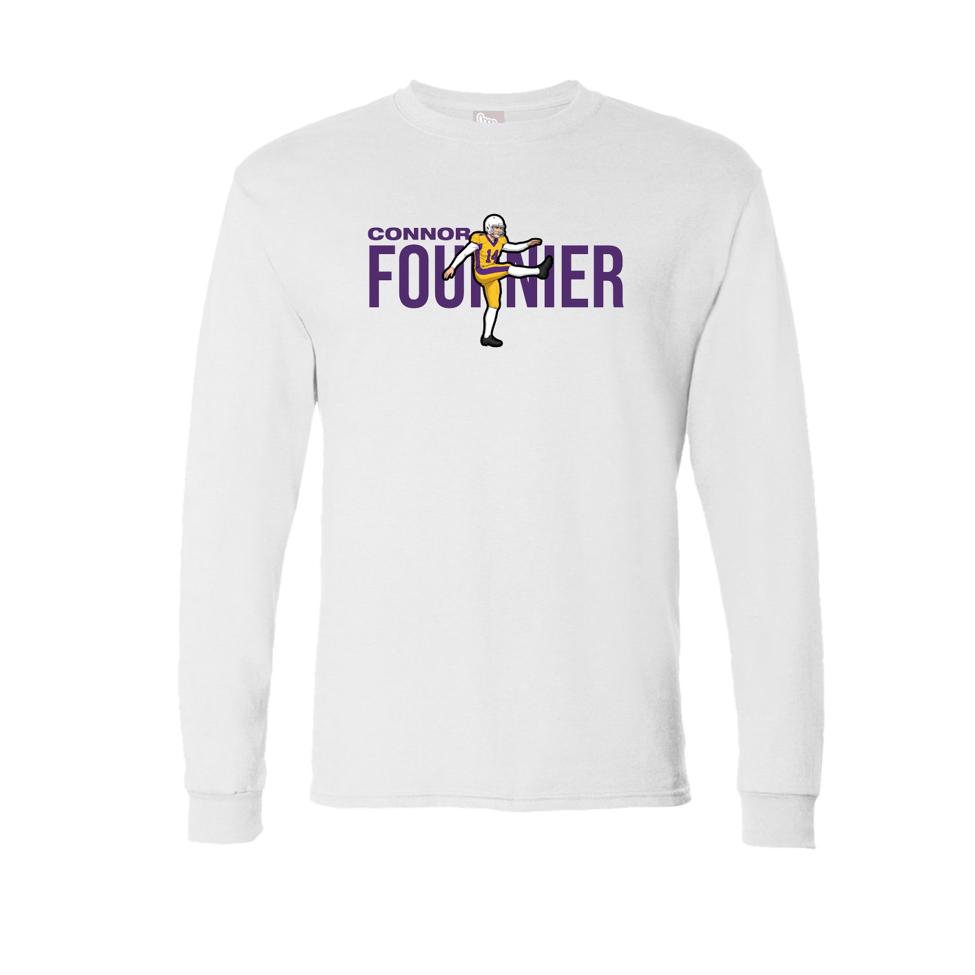 Long Sleeve Tee — Player Name in White