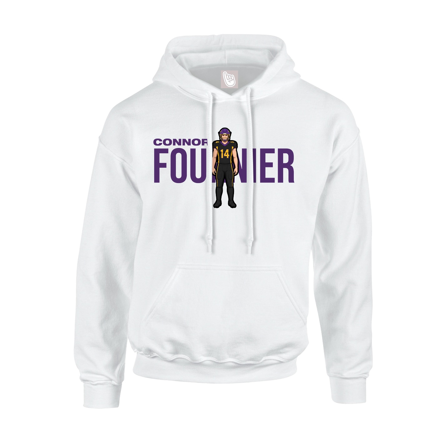 Youth Hoodie — Player Name in White