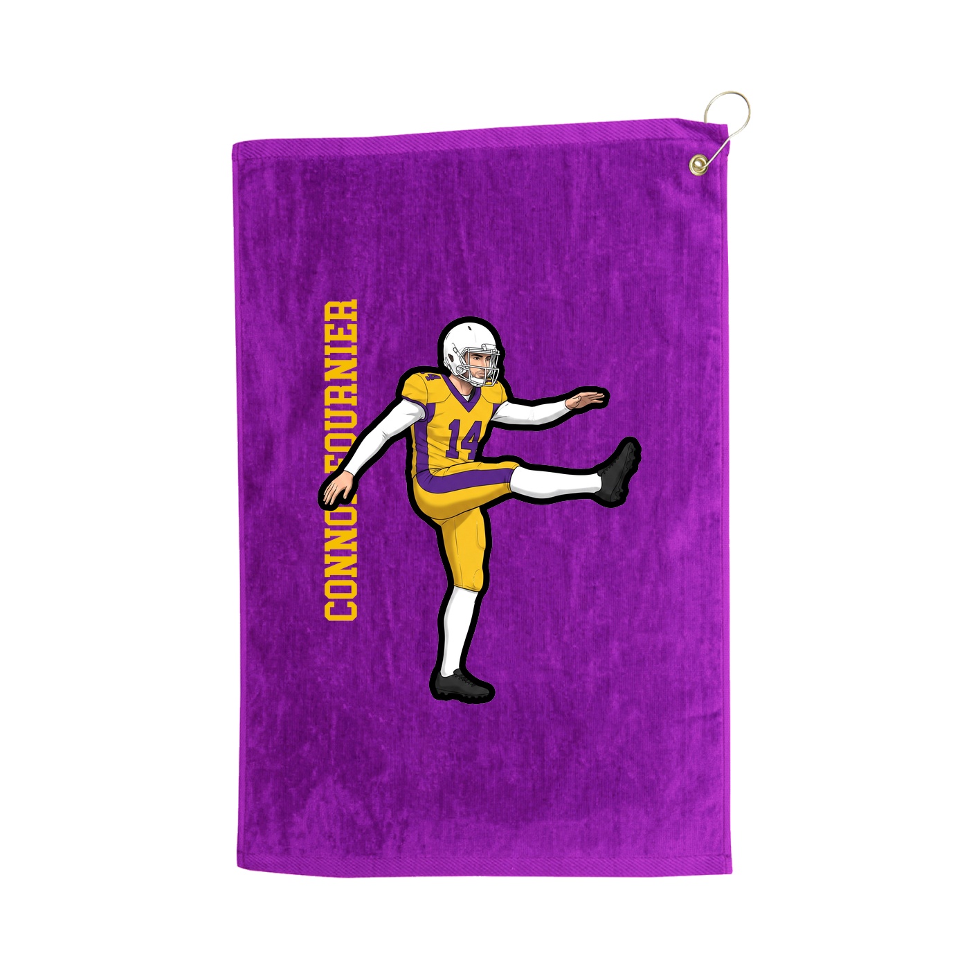Golf Towel — Name Vertical in Purple